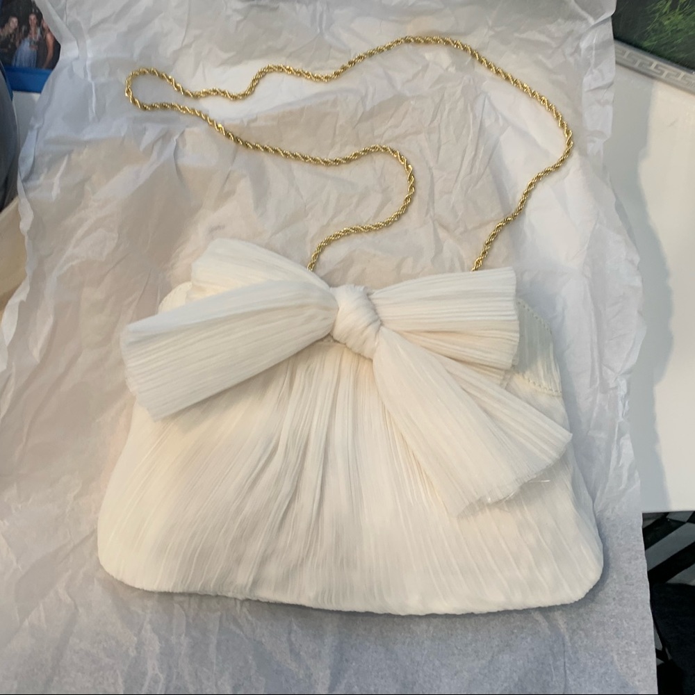 Loeffler Randall Rayne Pleated Bow Clutch